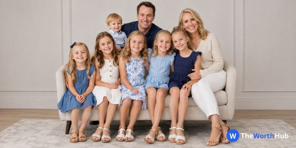 Andrea Canning with her husband and children